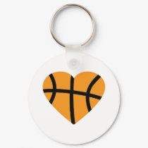 Orange Basketball Ball Heart Love keychains by Tomaniac Orange Basketball Ball Heart Love keychains