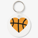 Orange Basketball Ball Heart Love keychains