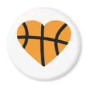 Orange Basketball Ball Heart Love magnets