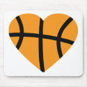 Orange Basketball Ball Heart Love mousepads