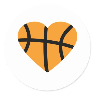 basketball ball outline. Orange Basketball Ball Heart Love Round Sticker by Tomaniac. illustration of the Orange Basketball Ball Heart Love design - products