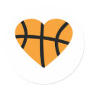 Orange Basketball Ball Heart Love stickers