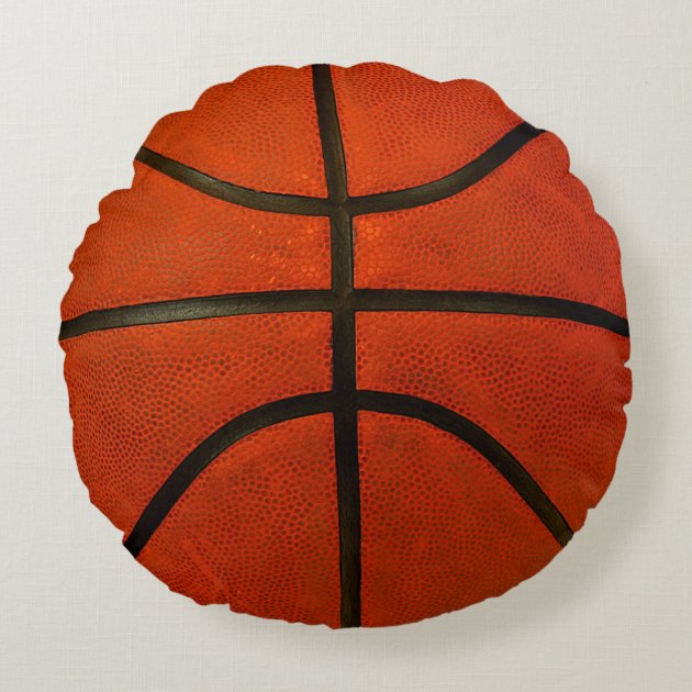 Orange Basketball Round Pillow