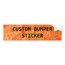 Orange Batik Style Watercolors Bumper Stickers