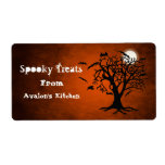 Orange Bats Halloween Treats Baking Label