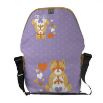 Orange bear mom messenger bags