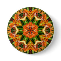 Orange beauty collage mandala - Button by GardenDelightsArts Orange beauty collage mandala - Button
