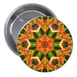 Orange beauty collage mandala - Button