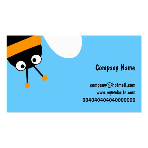 Orange Bee Business Card Templates (front side)