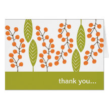 Orange Berries Custom Thank You Cards
