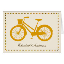 Orange Bicycle Folded Note Cards