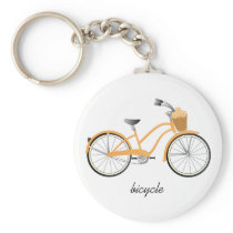 Orange Bicycle Key Chain