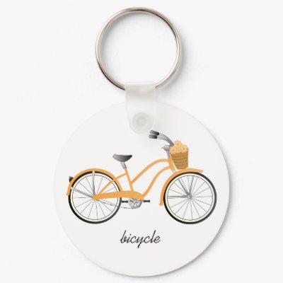 Orange Bicycle Key Chain by trennea