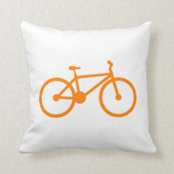 Orange Bicycle Throw Pillow