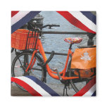 Orange Bike Red White Blue Orange Fridge Magnet