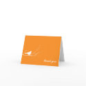 Orange bird on branch modern thank you note card card