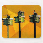Orange Birdhouses Mousepad