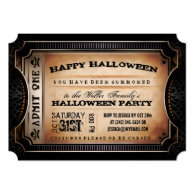 Invite that looks like a ticket - Admit One Halloween Party invitation Card