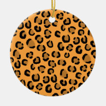 Orange, Black and Brown Leopard Print Pattern. Ornament