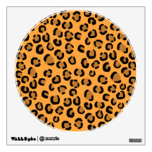 Orange, Black and Brown Leopard Print Pattern. Wall Decor