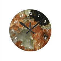 Orange, Black and Clear Quartz Clocks
