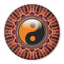 Orange Black Batik Yin Yang Magnet