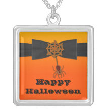 Orange & Black Bling Spider Web Jewelry