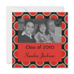orange black circles graduation invitations