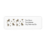 Orange & black Dragonflies address label