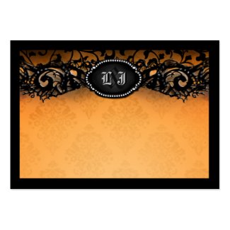 Orange Black Elegant Halloween BLANK Place Cards