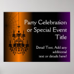 Orange/Black Halloween Chandelier Poster