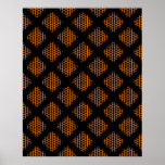 Orange, Black Retro Circles and Dots Poster