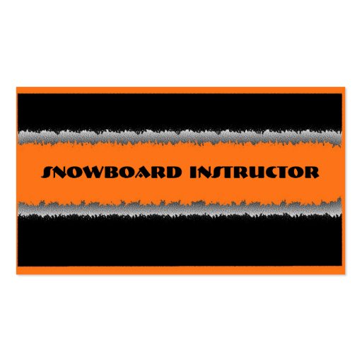 Orange black snowboard instructor custom cards business card templates