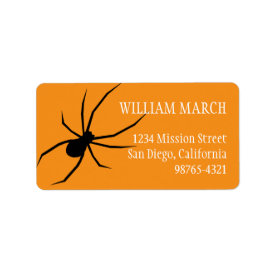 Orange black spider Halloween return address