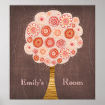Orange Blossom Tree Baby Girl Room Wall Poster