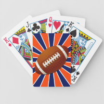 Orange Blue and White Football Retro Bicycle Card Deck