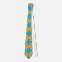 Orange Blue Argyle Tie by Hafapea Orange Blue Argyle Tie