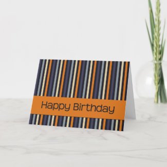 Orange & Blue • Birthday Card zazzle_card