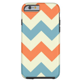 Orange blue chevron zigzag geometric zag pattern tough iPhone 6 case
