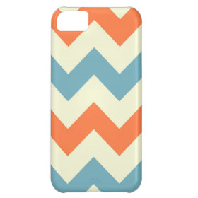 Orange blue chevron zigzag stripes zig zag pattern iPhone 5C cover