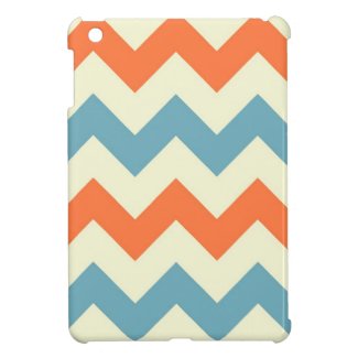 Orange blue chevron zigzag stripes zig zag pattern iPad mini covers