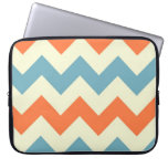 Orange blue chevron zigzag stripes zig zag pattern computer sleeves