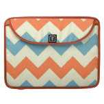 Orange blue chevron zigzag stripes zig zag pattern sleeves for MacBook pro