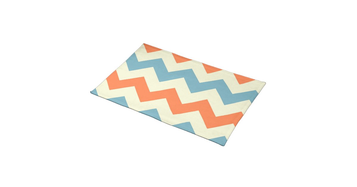 Placemat With Zigzag Pattern | orange blue chevron zigzag stripes zig zag pattern Placemat With Zigzag Pattern | orange blue chevron zigzag stripes zig zag pattern