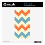 Orange blue chevron zigzag stripes zig zag pattern skin for the iPhone 4