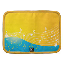 Orange Blue Cool Music Notes Folio Planner