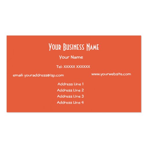 Orange, Blue Green Abstract Business Card (back side)