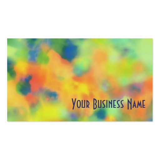 Orange, Blue Green Abstract Business Card (front side)
