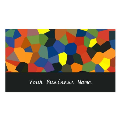 Orange, Blue, Green, Black Abstract Business Card (front side)