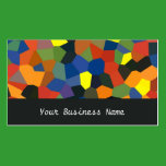 Orange, Blue, Green, Black Abstract Business Card business cards